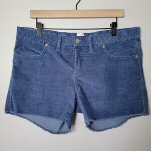 Gap Corduroy Blue Shorts Womens 12 Stretchy 4" Inseam Raw Hem Coastal Preppy